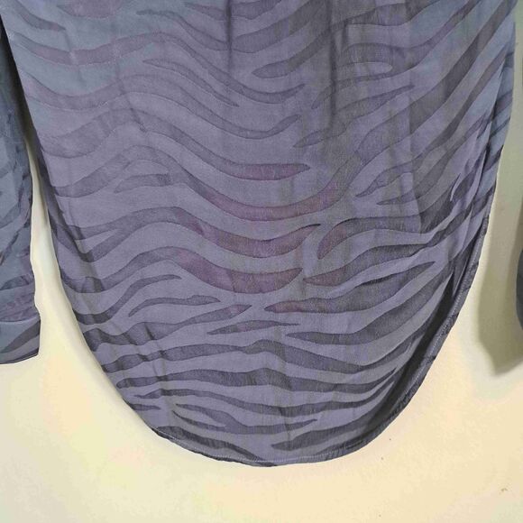 Bella Dahl Zebra Print Button Front Striped Blouse Size XS - Picture 7 of 7
